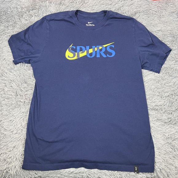 San Antonio Spurs Adult Shirt Large Blue Green Nike Solid Logo Swoosh Tee Mens - Picture 1 of 8